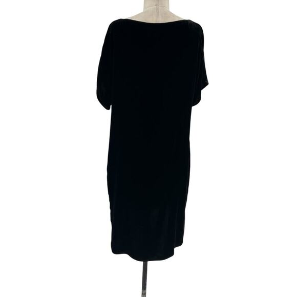 Eileen Fisher Bateau Neck Short Sleeve Velvet High Low Shift Dress Size Small - Picture 9 of 13